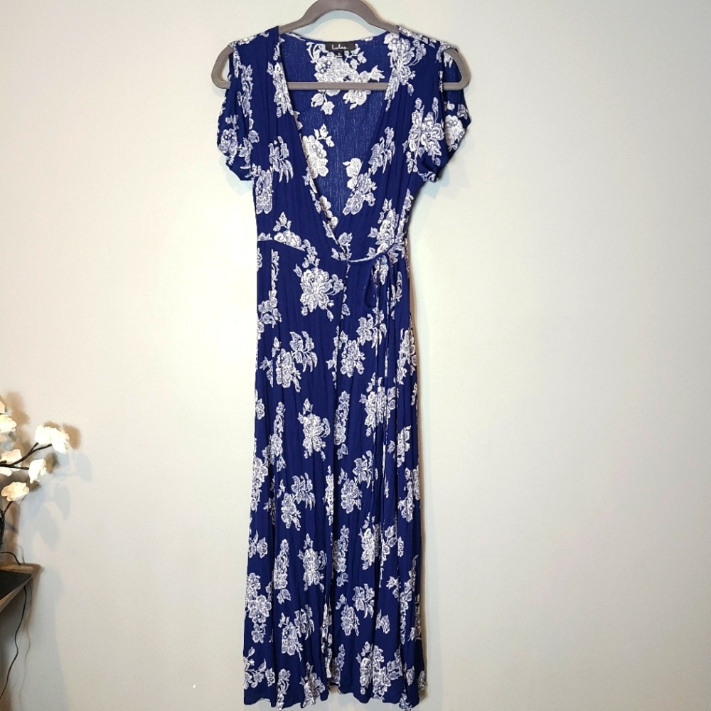 Lulus Heart of Marigold Wrap Maxi Dress Size XL Floral Wedding Vacation Bohemian